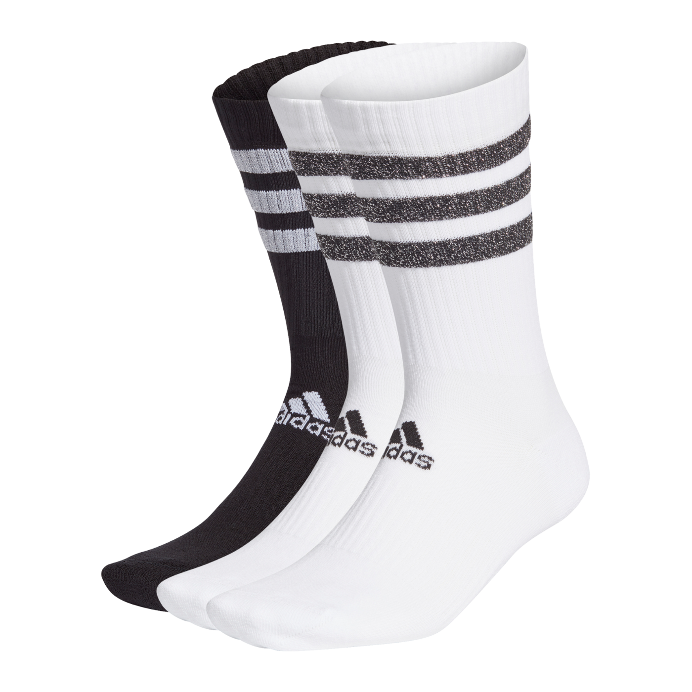 adidas 3S Glam Crew Socken Weiss Schwarz