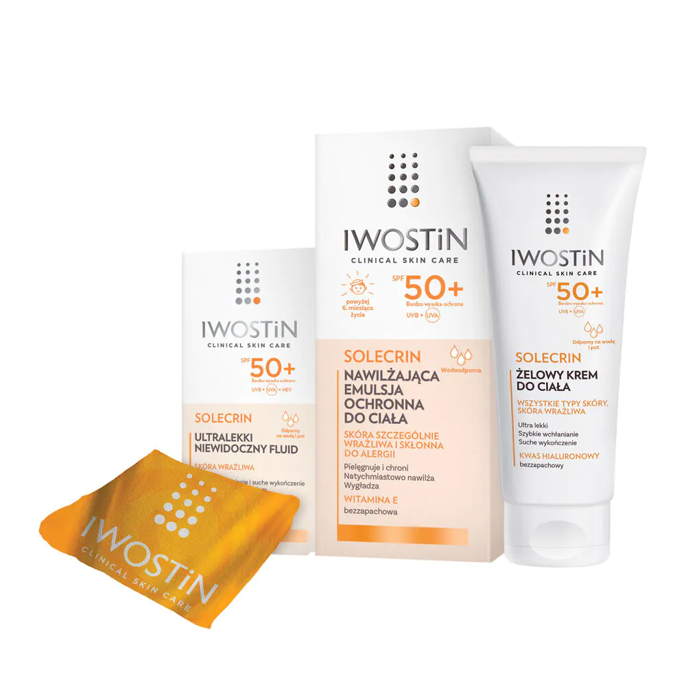 Iwostin Solecrin Set (Emulzija SPF50+ 100ml + Fluid SPF50+ 40ml + Gel-krema SPF50+ 200ml + Peškir)