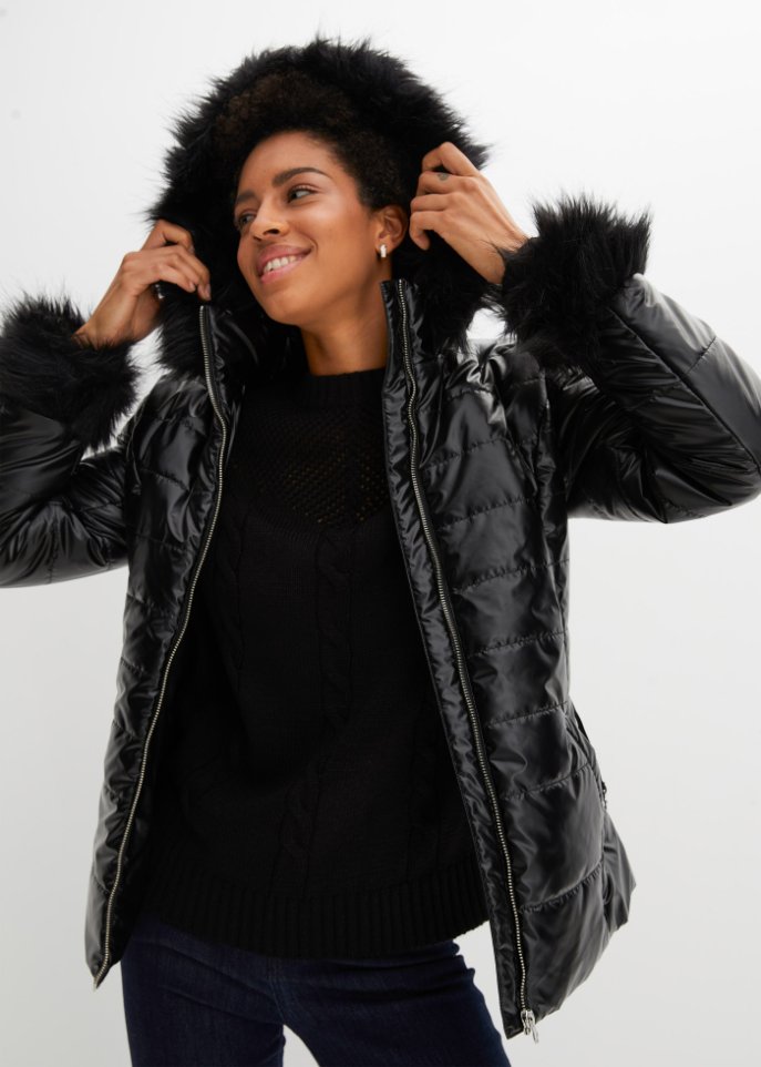 Jacke in Glanzoptik.