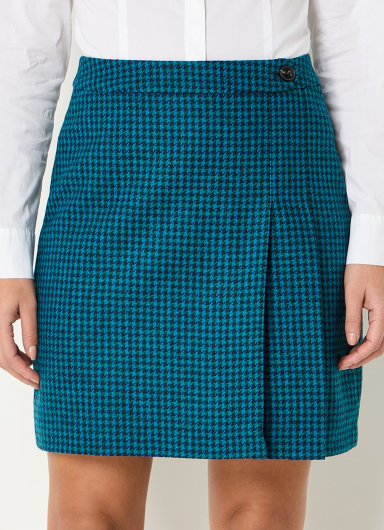 Fustă mini în carouri cu model Houndstooth de Leah de Hobbs