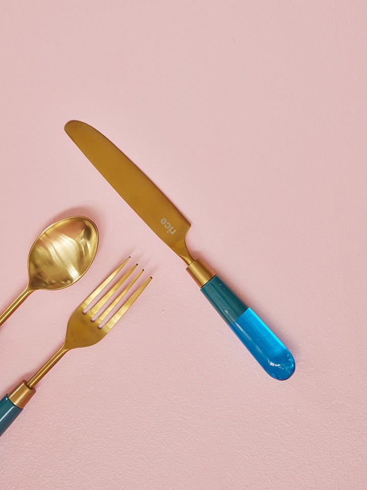 Rice Messer in Gold/ Blau - (L)23,5 cm günstig kaufen onesize