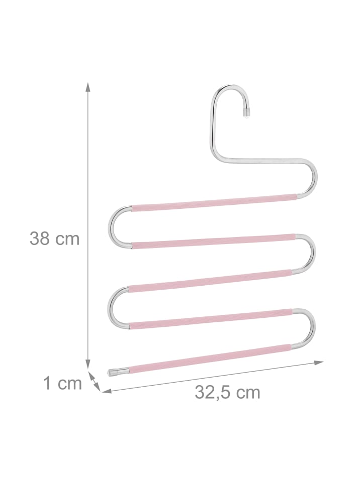 relaxdays 4 x Mehrfach-Hosenbügel in Silber/ Rosa günstig kaufen onesize