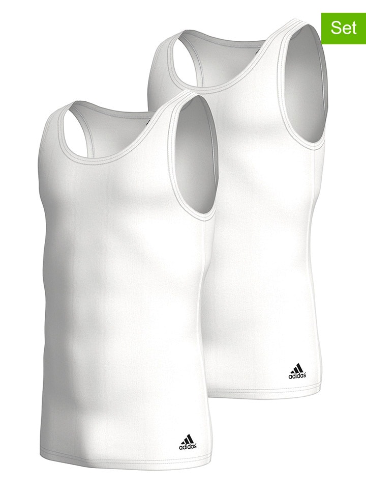 adidas 2er-Set: Unterhemden in Weiß günstig kaufen