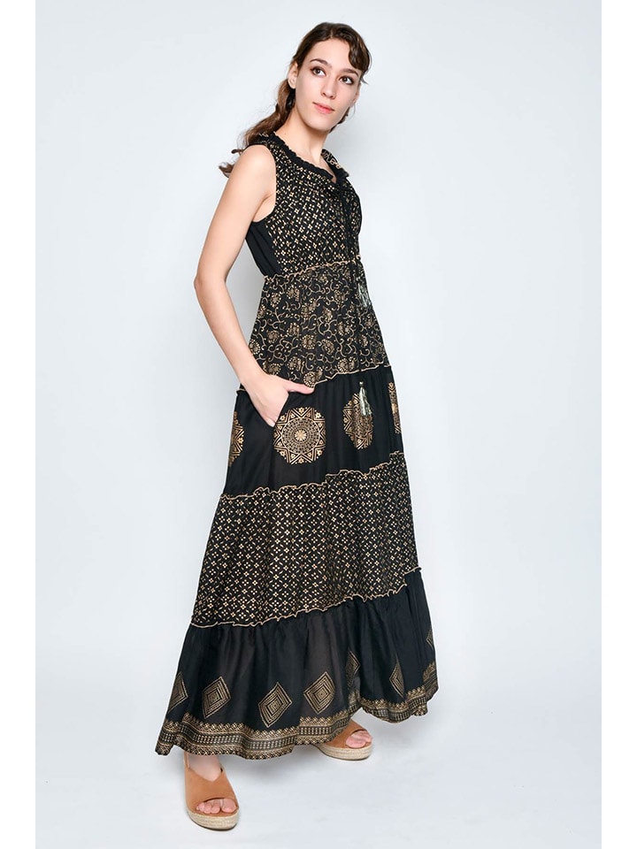 H.H.G. Kleid in Schwarz/ Gold günstig kaufen