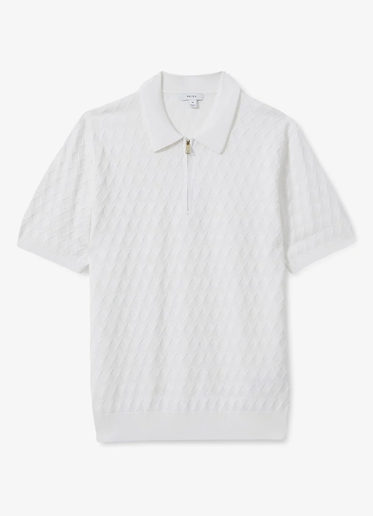Polo Reiss Rizzo de corte regular com meio zíper.
