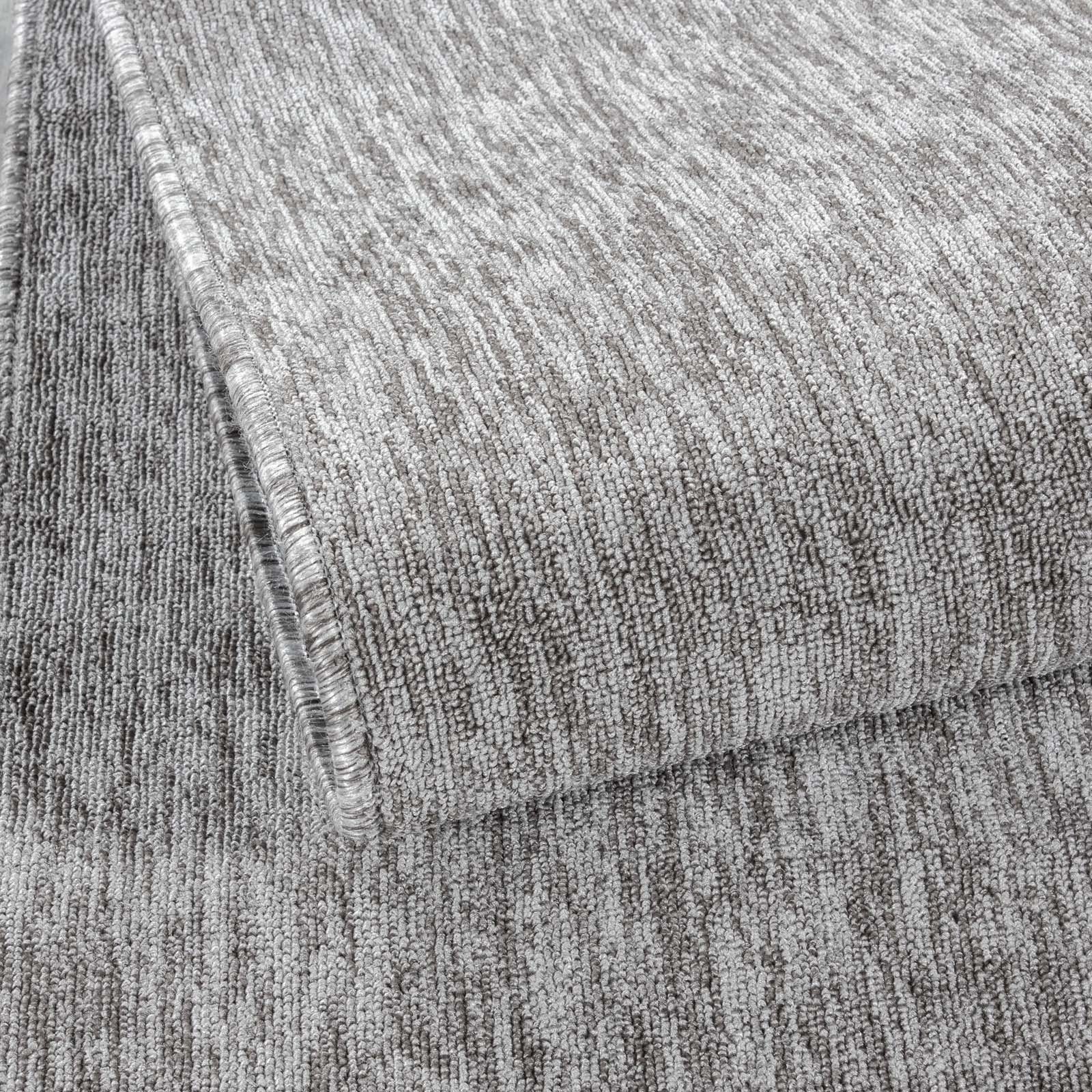 Teppich TaraCarpet Teppich Osaka robustes Flachgewebe uni, TaraCarpet, rechteckig, Höhe: 7 mm, modern einfarbig h.grau Wohnzimmer Esszimmer Schlafzimmer 080x150 cm