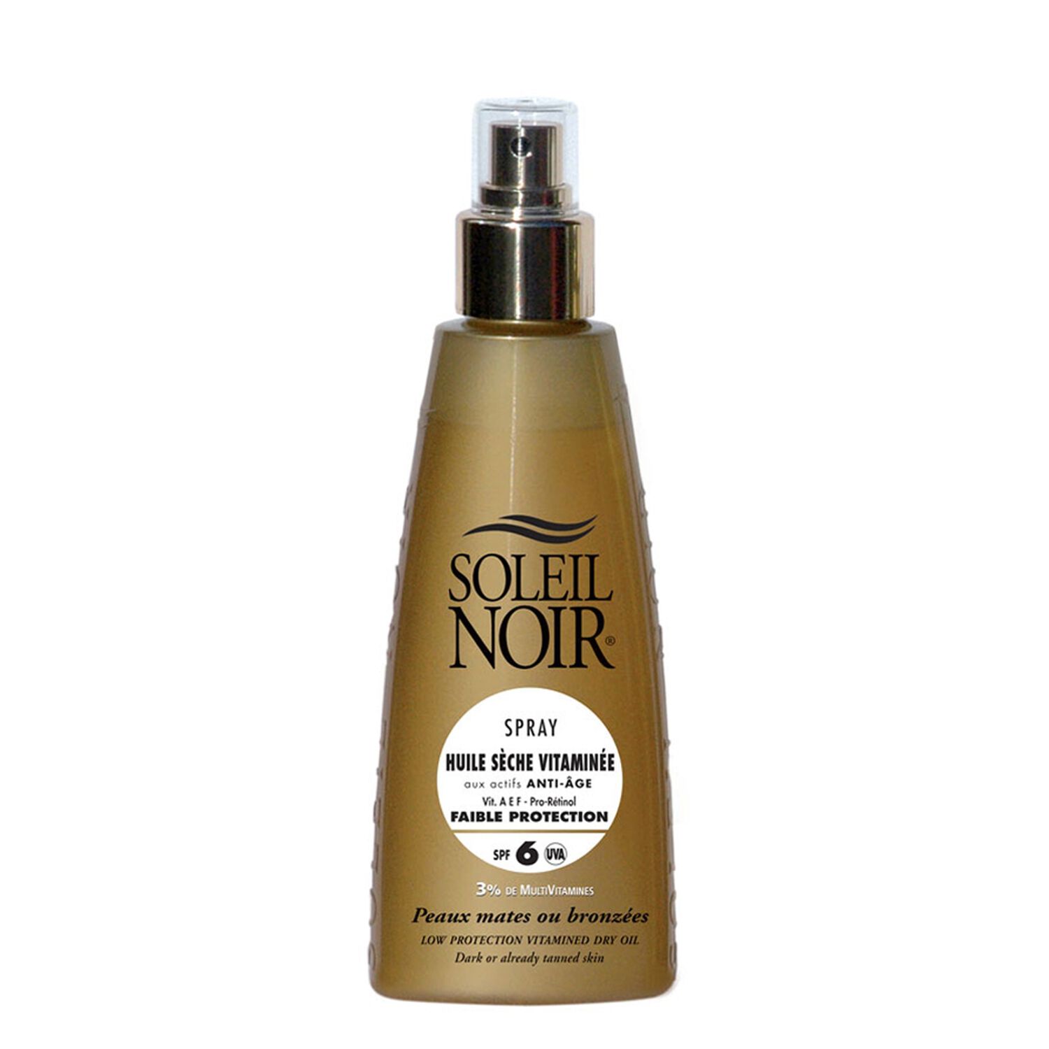 Soleil Noir Spray Huile Sèche Vitaminée SPF6 Mates ou Bronzées 150 ml