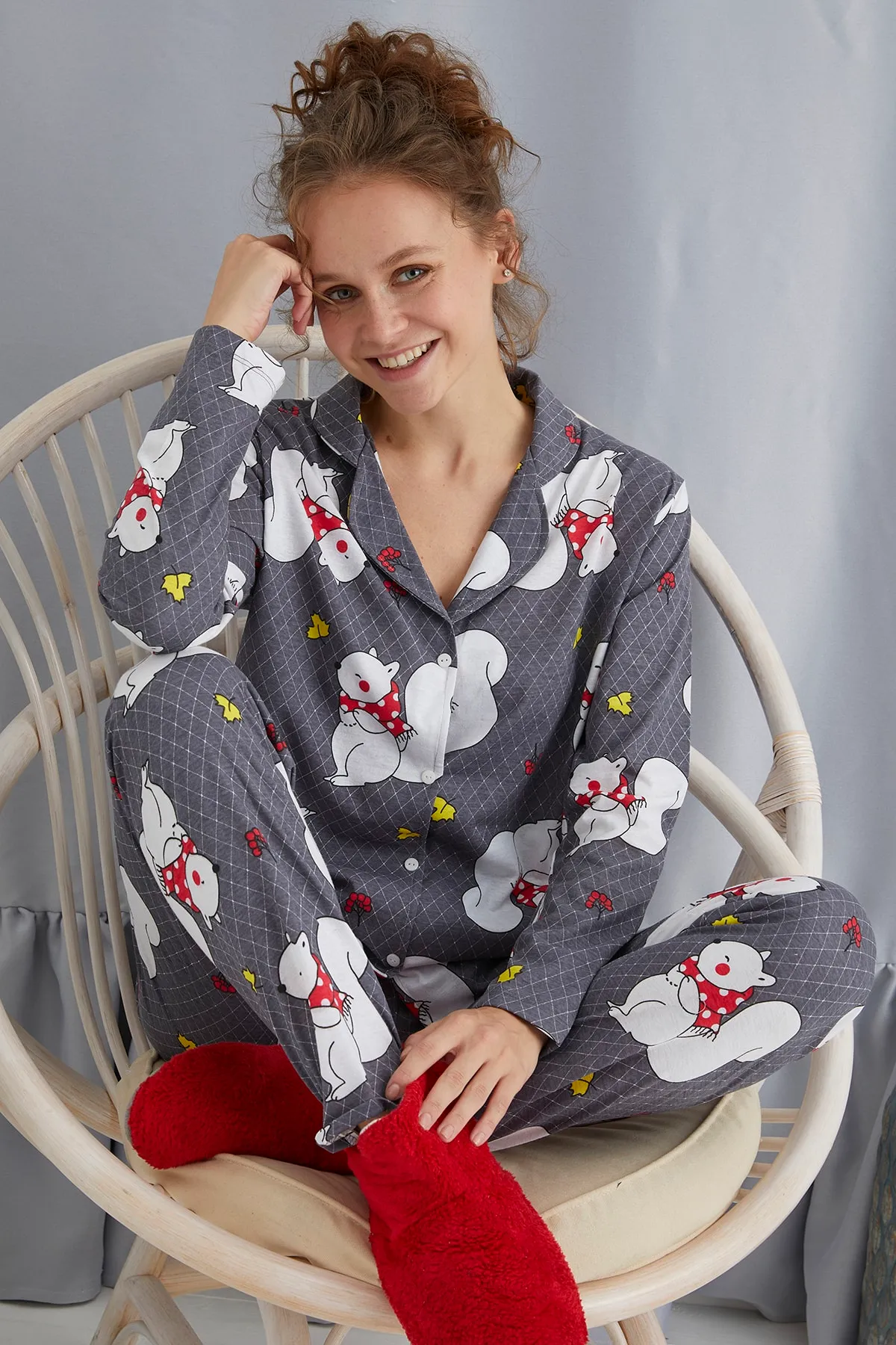 STRAWBERRY  Pyjama-Set mit Knöpfen