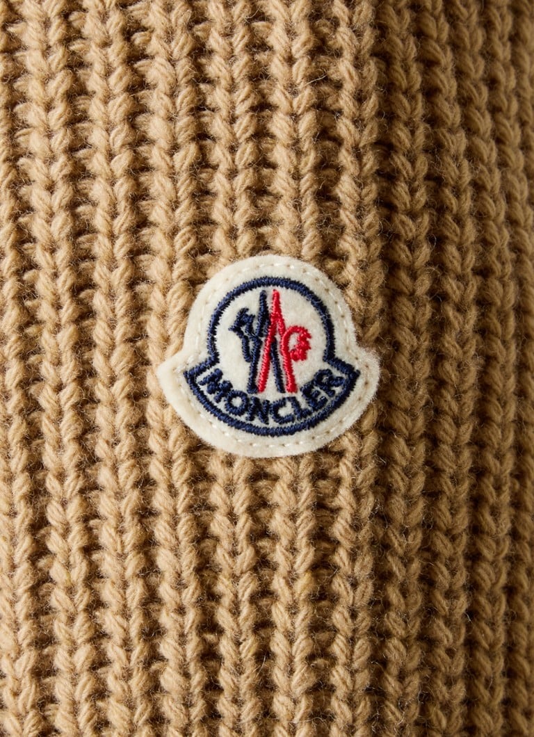 Moncler Hienoneulottu villaneuletakki tikatulla etuosalla