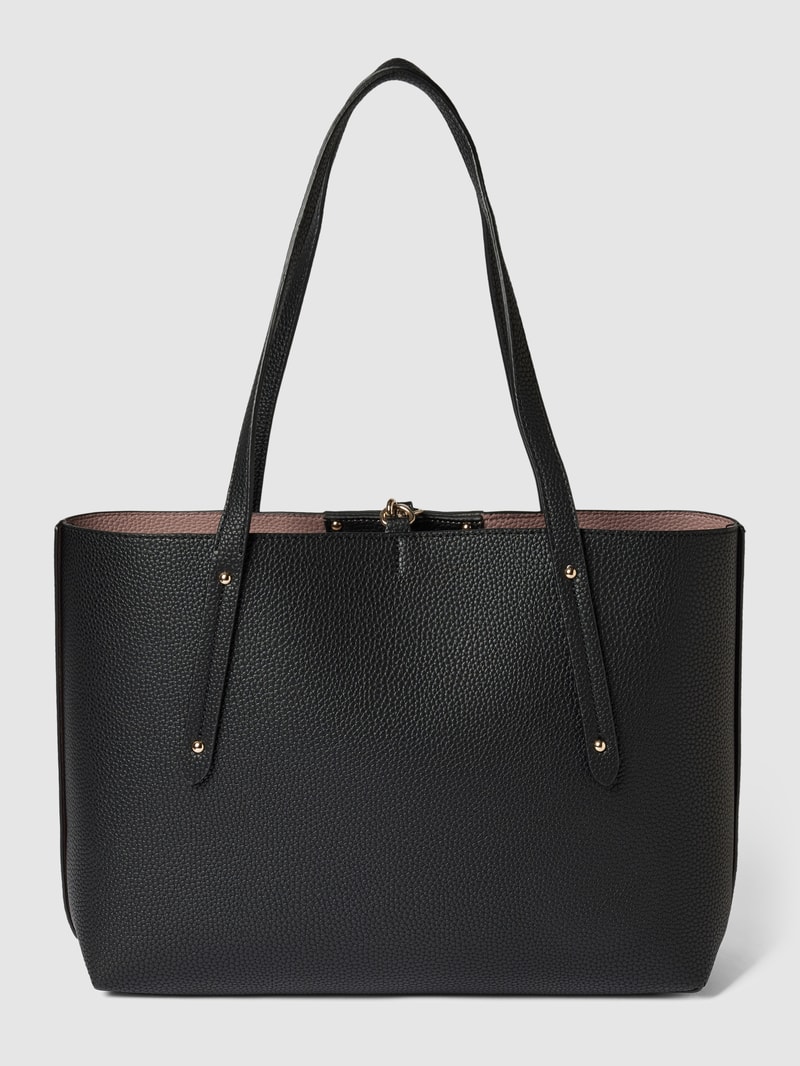 Tote Bag mit Label-Details Modell 'BRENDON' in schwarz