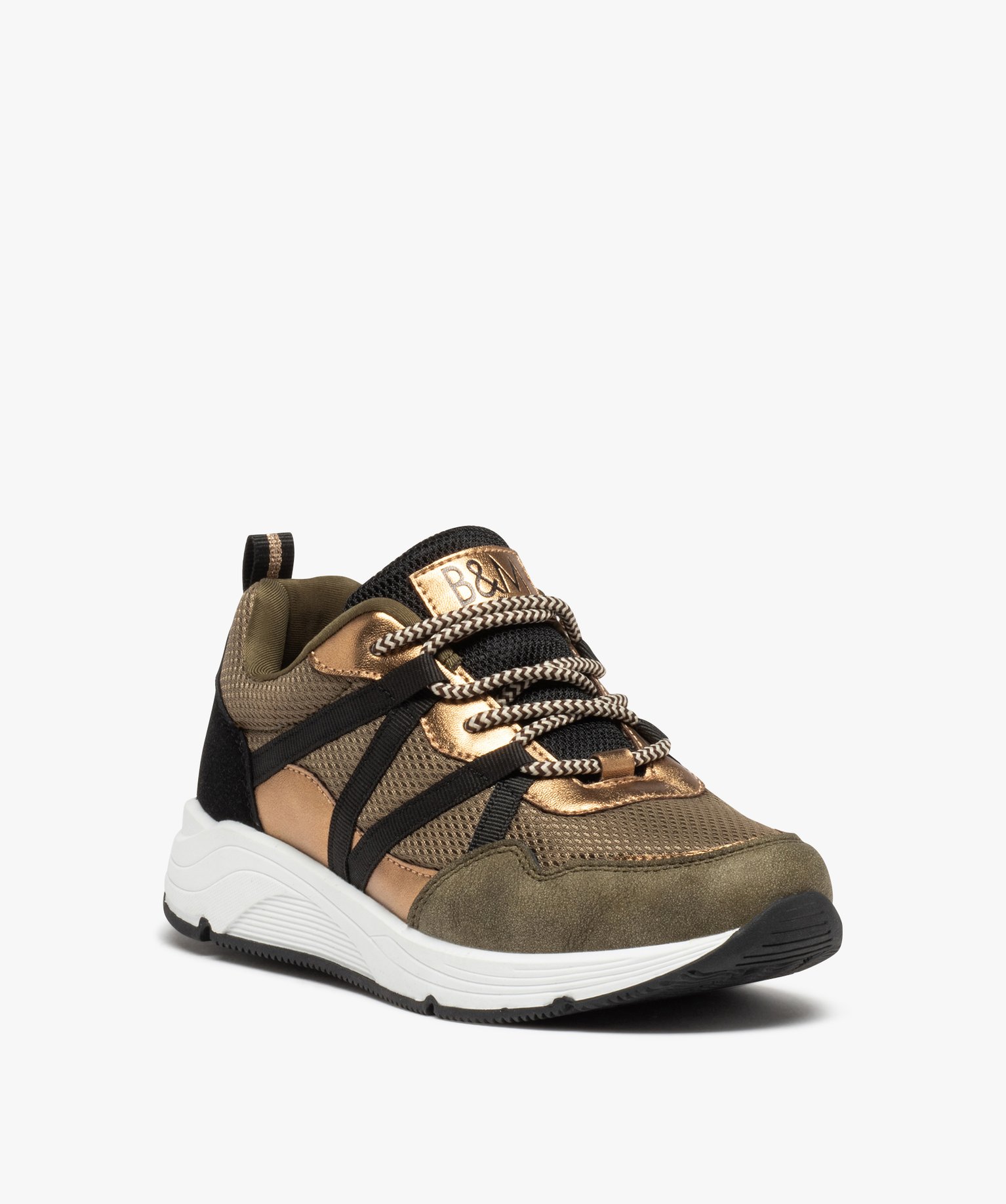 Baskets femme multicolores avec lacets passants - Banana Moon kaki | GEMO