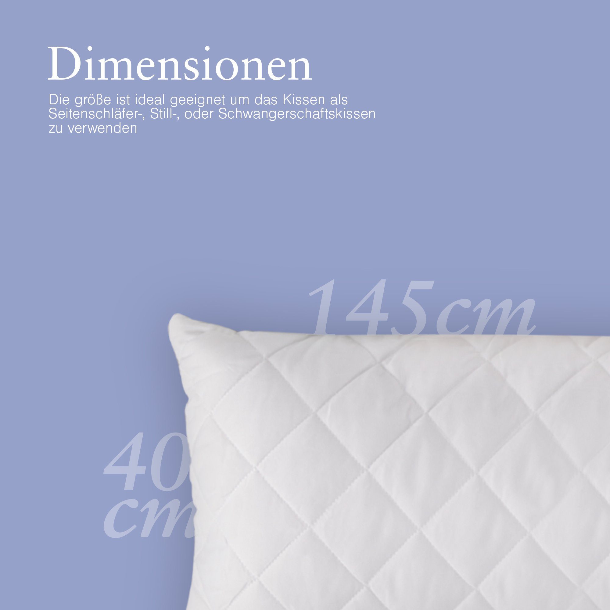 Bestlivings Seitenschläferkissen Dekor, 1-tlg., Hochwertiges Stillkissen 145x40cm - Körperkissen abnehmbarer Bezug