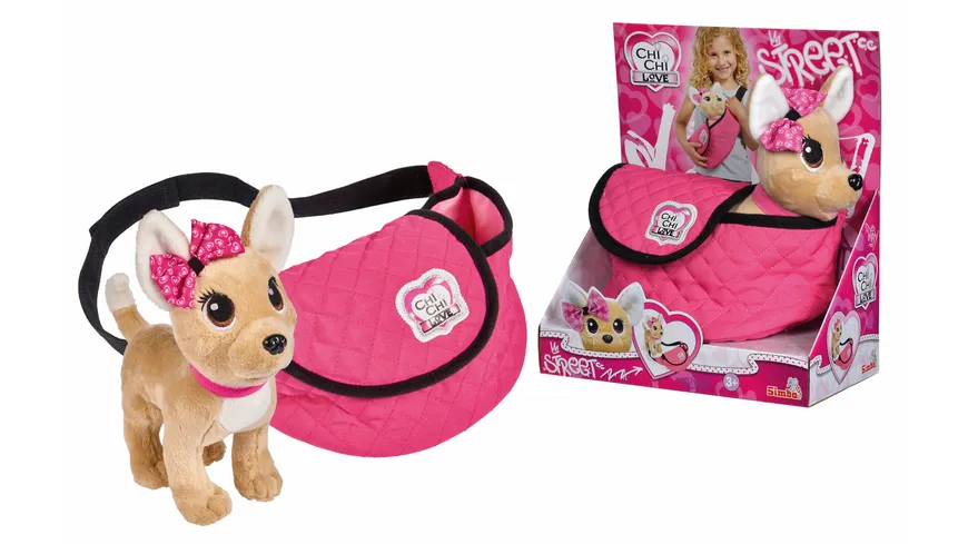 Simba - Chi Chi Love - CCL Street Chihuahua Plüschhund in trendiger Bauchtasche - Gurt größenverstellbar