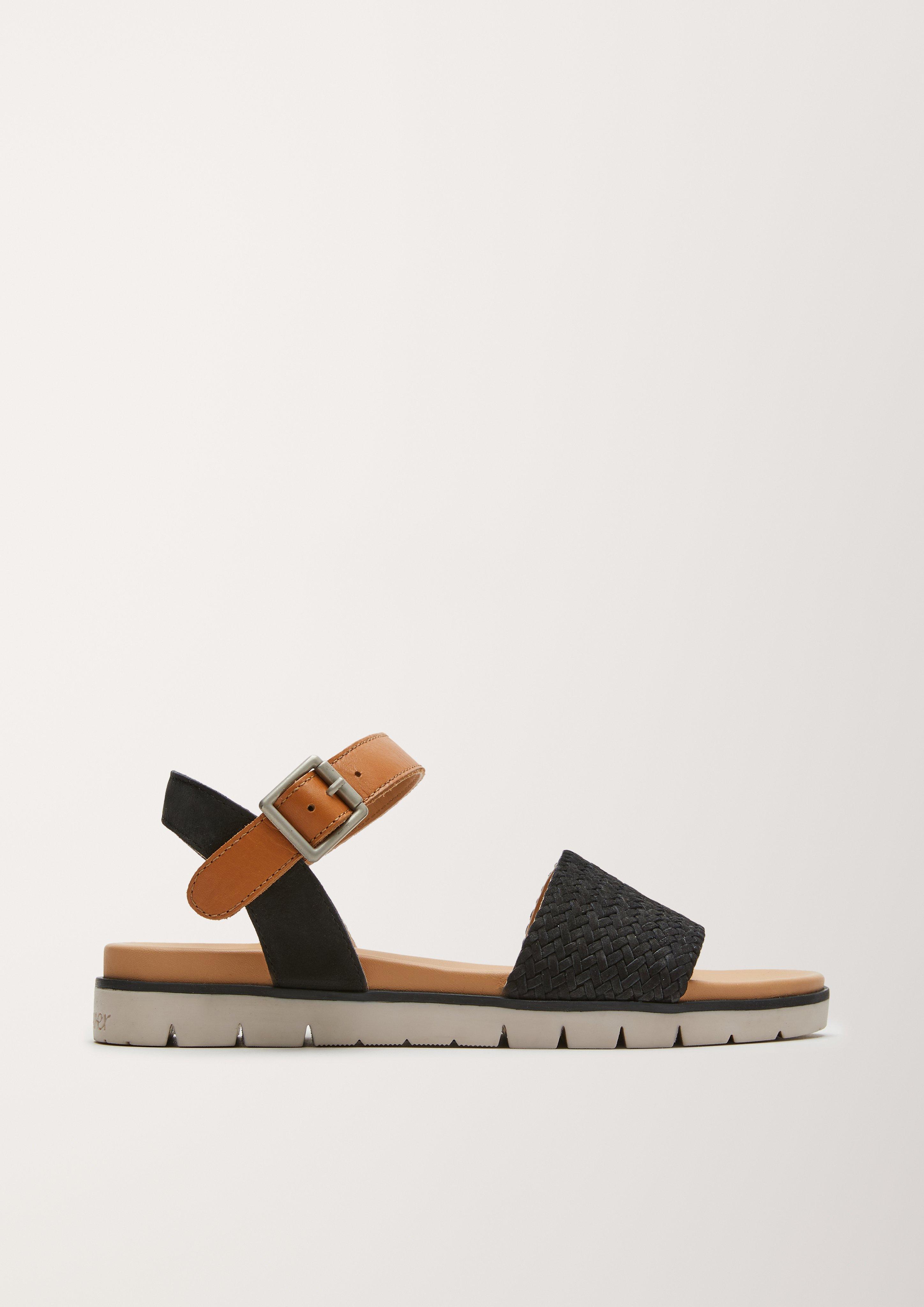 Ledersandalen mit Flecht-Details  6005773-001