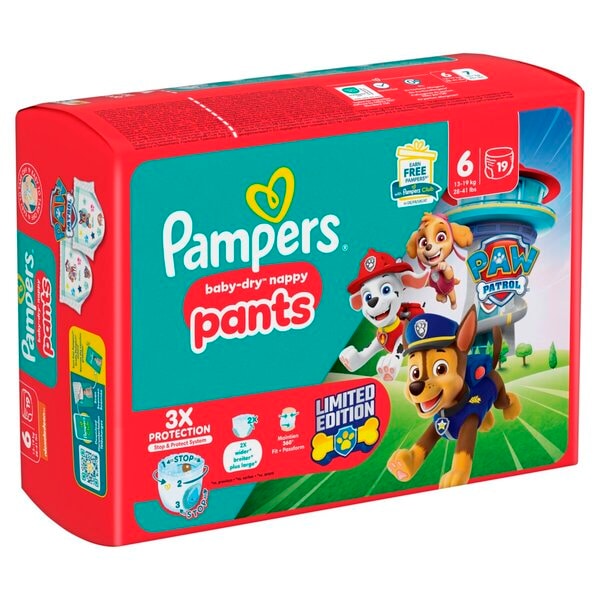 Pampers Baby-Dry Mancs őrjárat pelenkanadrág 6-os méret (13-19kg), 19 darab