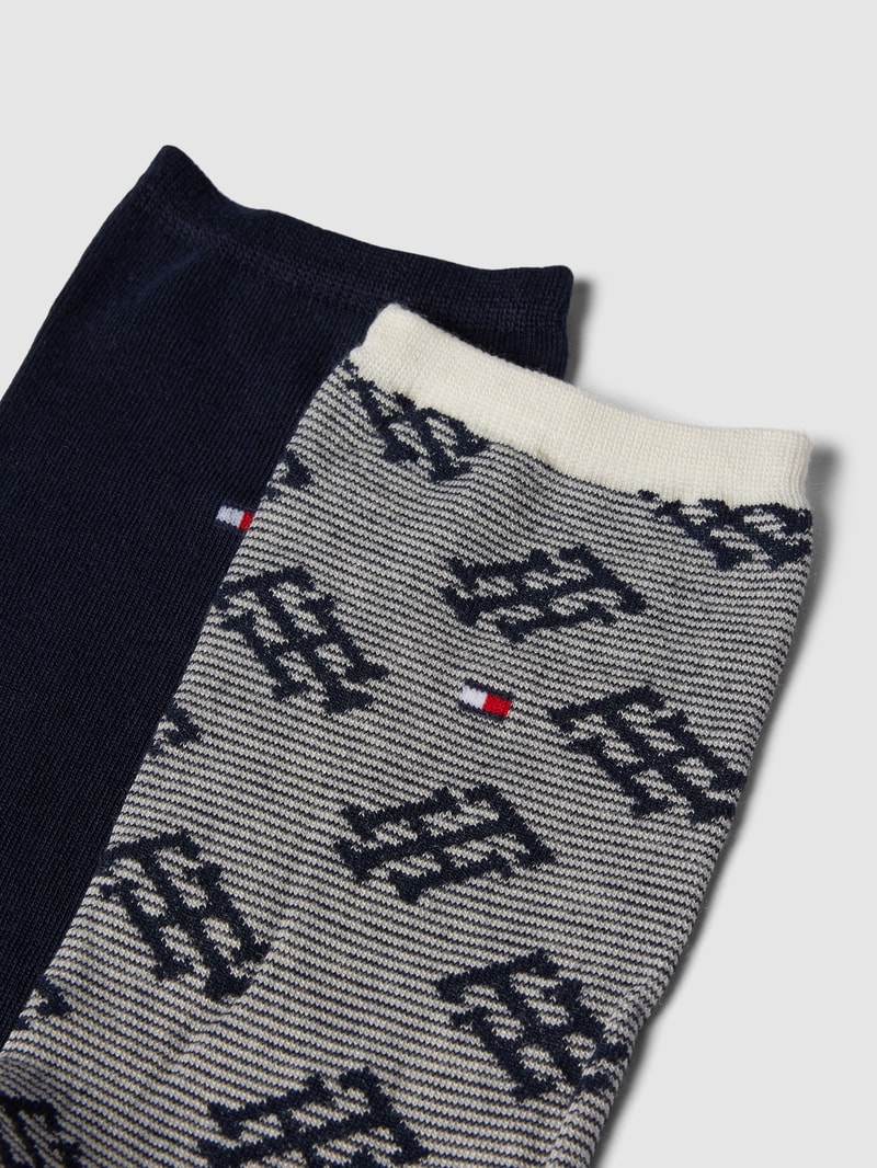 Socken mit Label-Details 2er-Pack in marineblau