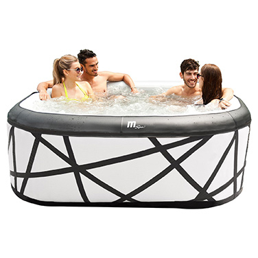 PureHaven MSpa PureHaven aufblasbarer Whirlpool 185x185x68 cm für 6 Personen selbstreinigend inkl. Filterkatuschen und Abdeckung Leergewicht 35 kg