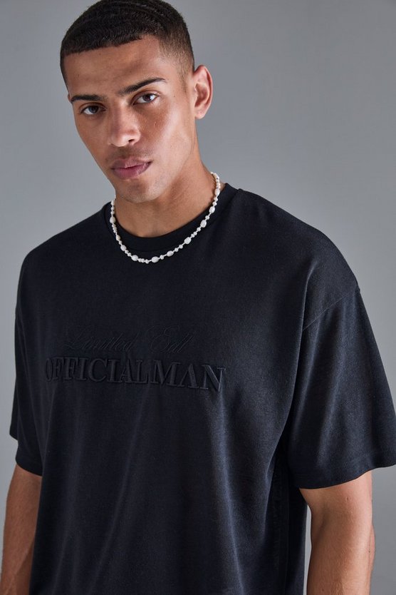 Oversize Mesh T-Shirt mit Limited 3D Stickerei
