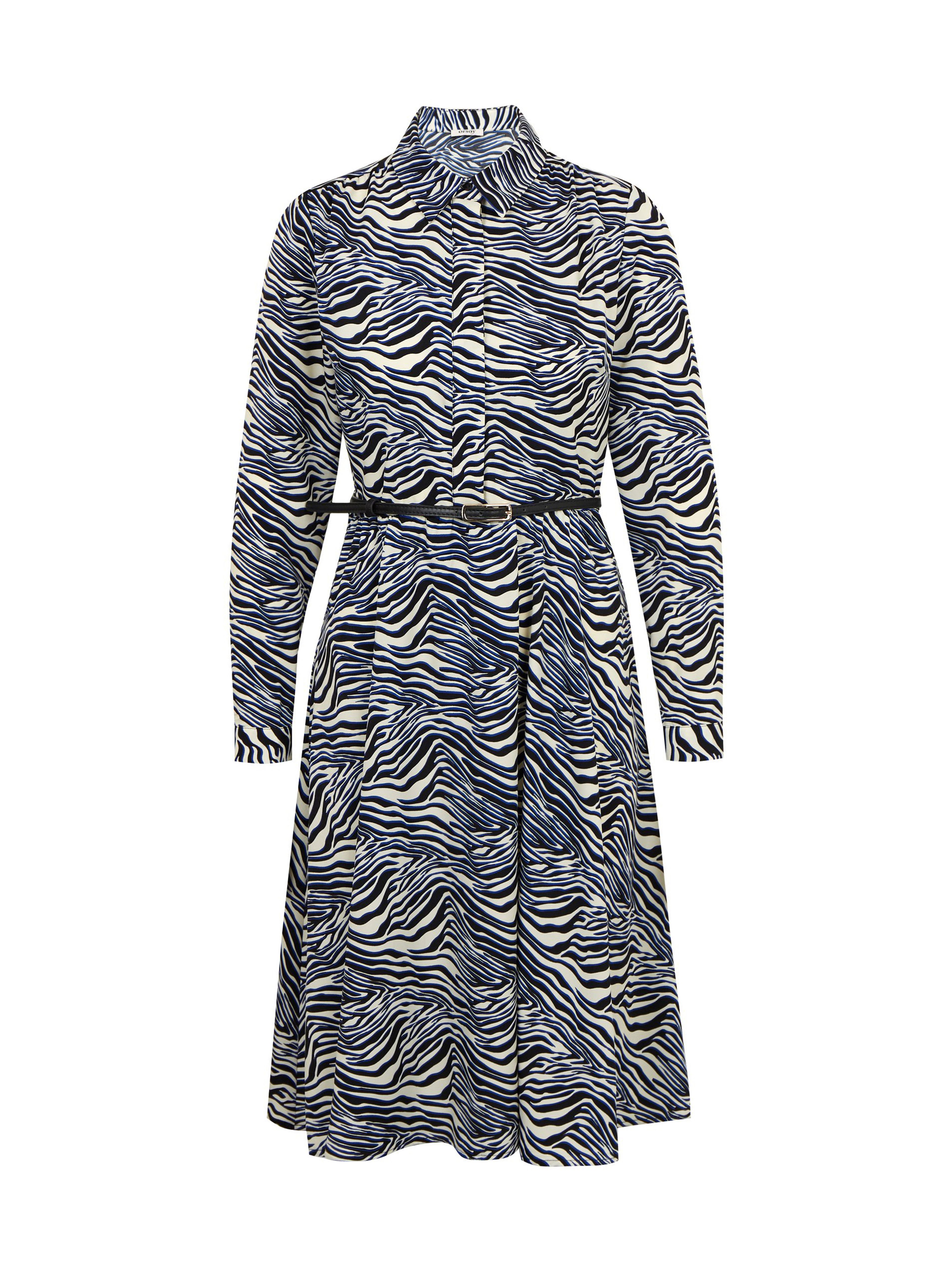 Blau-weiß gemustertes Damenkleid ORSAY