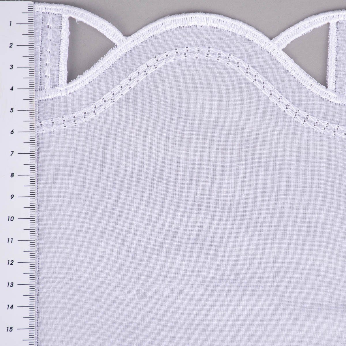 Meterware Scheibengardine Organza nähfrei Stickerei Blumen weiß beige 70cm, SCHÖNER LEBEN., stark perforiert, Stickerei/Stickstoff, bestickt