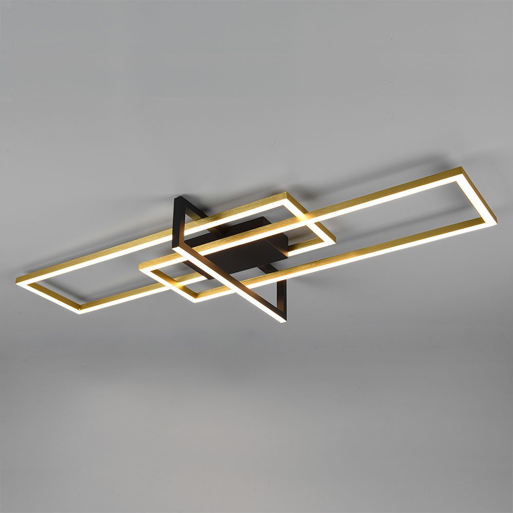 etc-shop LED Deckenleuchte, LED-Leuchtmittel fest verbaut, Warmweiß, Deckenlampe eckig LED Schlafzimmer Deckenleuchte ausgefallen Designer