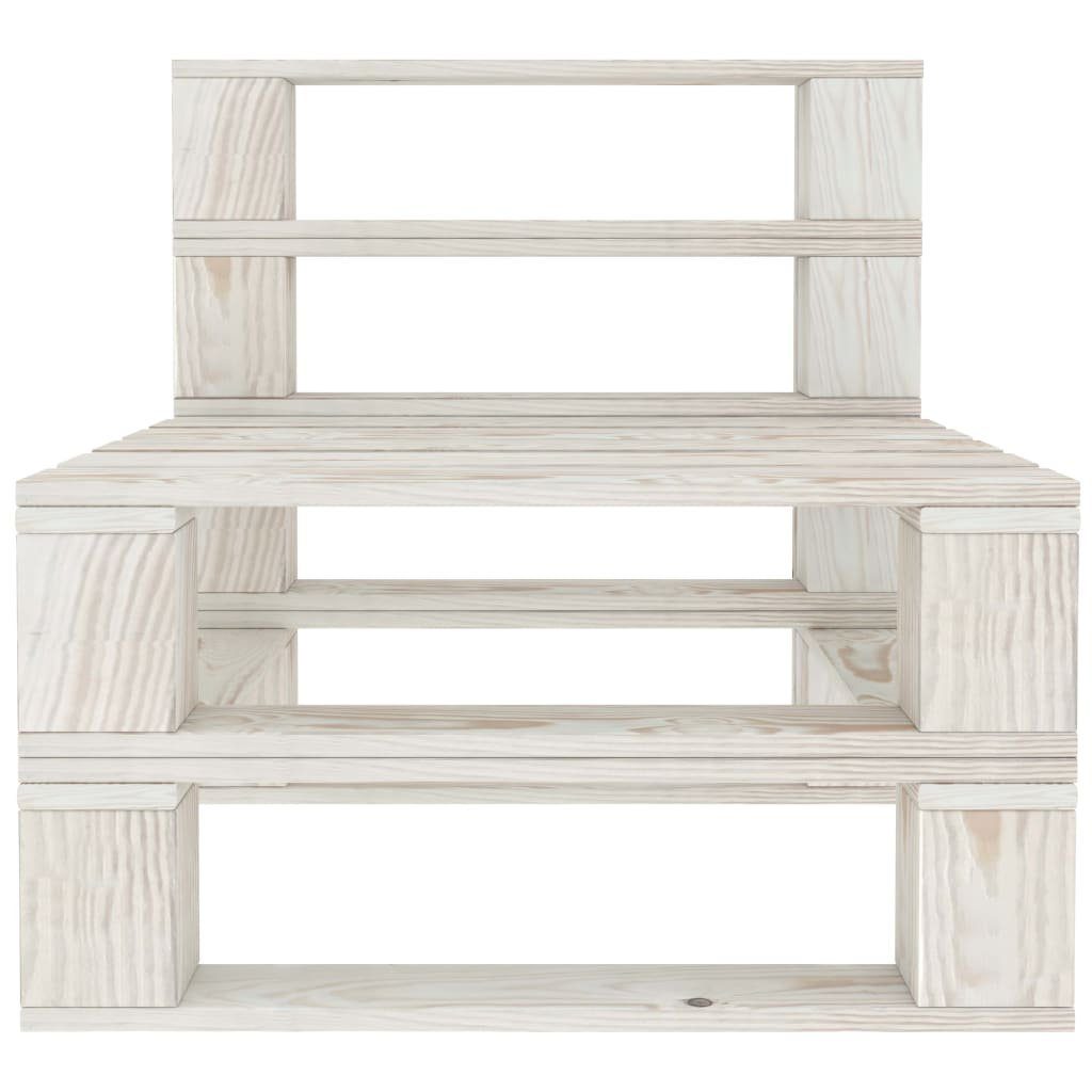 vidaXL Gartenlounge-Set 4-tlg. Garten-Lounge-Set aus Paletten Holz Weiß, (1-tlg)
