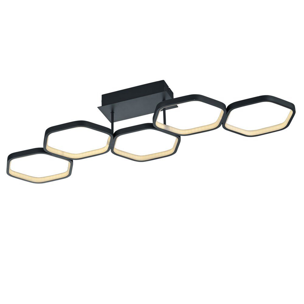 etc-shop LED Deckenleuchte, LED-Leuchtmittel fest verbaut, Warmweiß, Designer Deckenleuchte dimmbar Metall