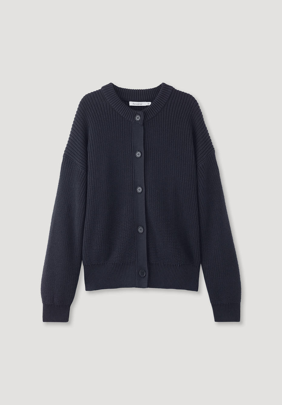 Rundhals-Cardigan aus reiner Bio-Baumwolle
