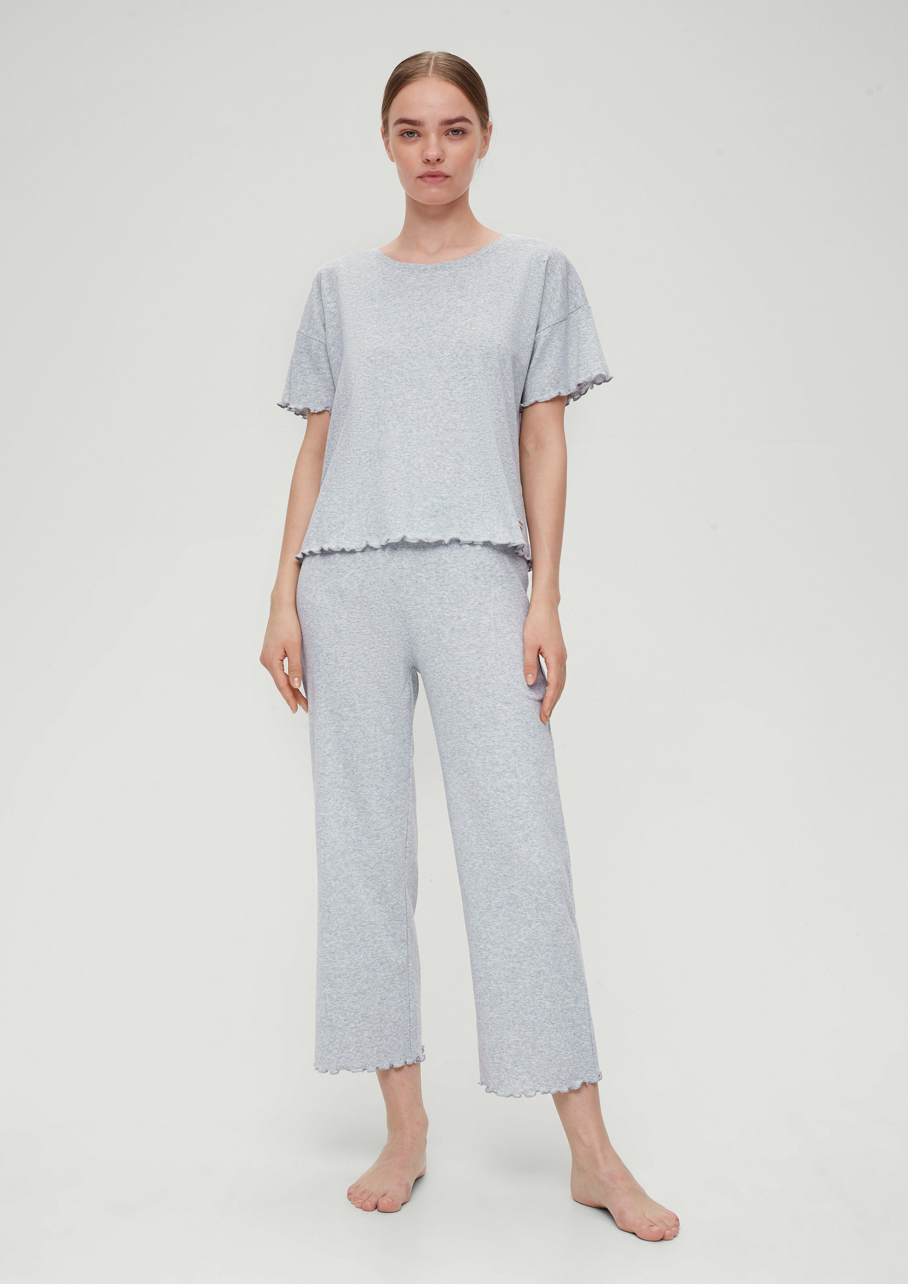 Pyjama-Shirt mit Rollsaum  6008384-9000