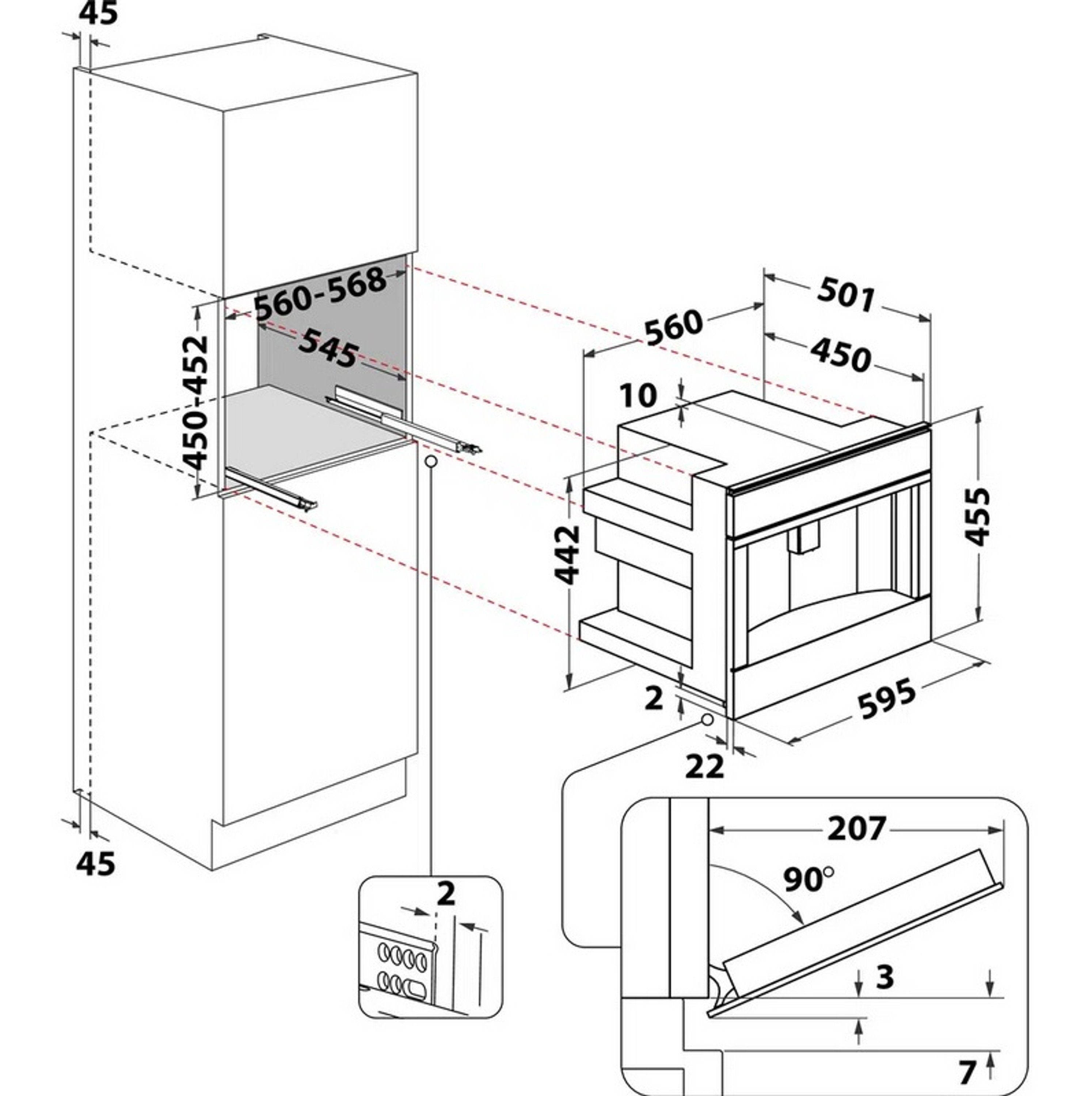 BAUKNECHT Einbau-Kaffeevollautomat KMT11F45, Cappuccino-Funktion, Dampf und Heißwasserfunktion, Entkalkungsprogramm
