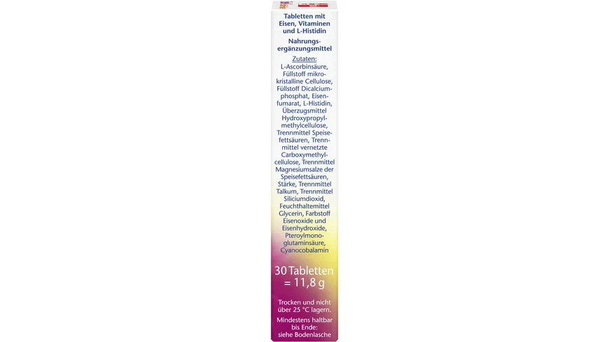 Doppelherz Eisen + C + Histidin + Folsäure 30 Mini-Tabletten