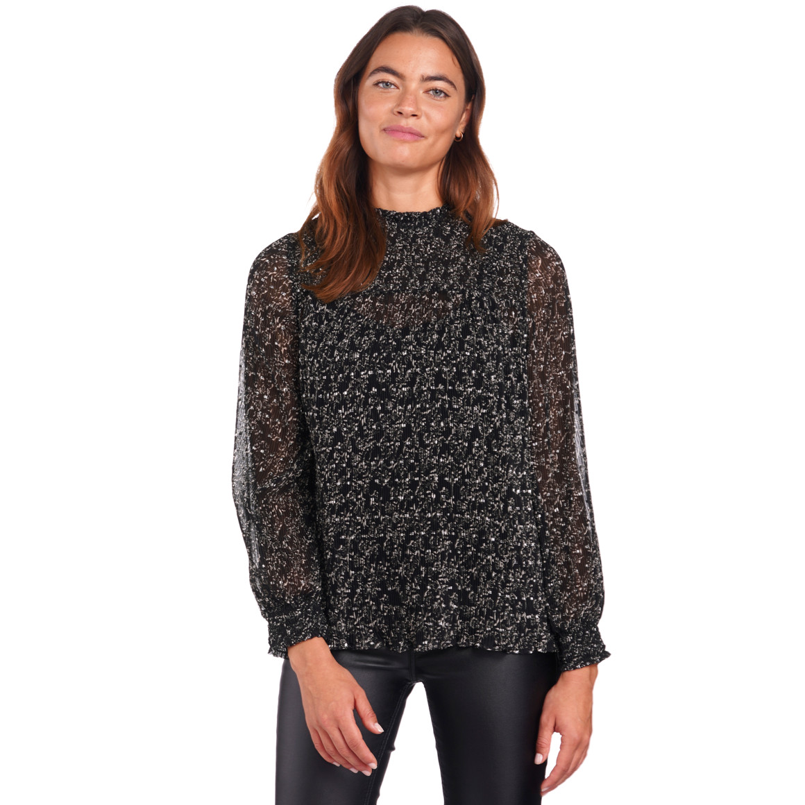 Damen Bluse mit Blumen allover