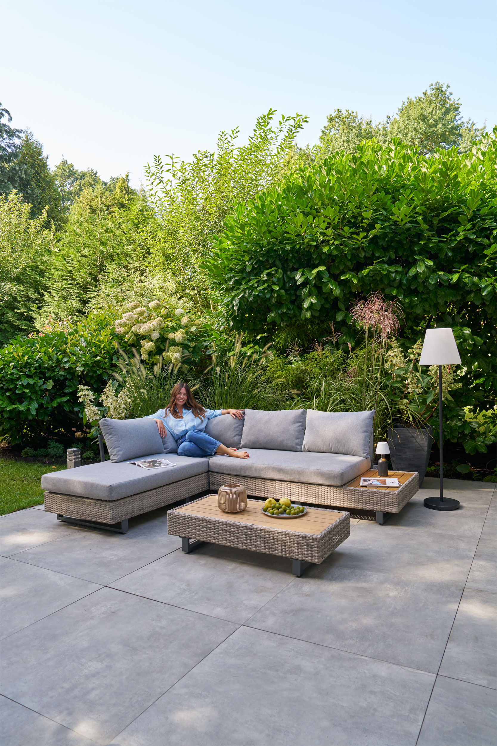 OUTDOORGartenlounge-Set 3 tlg. Alu