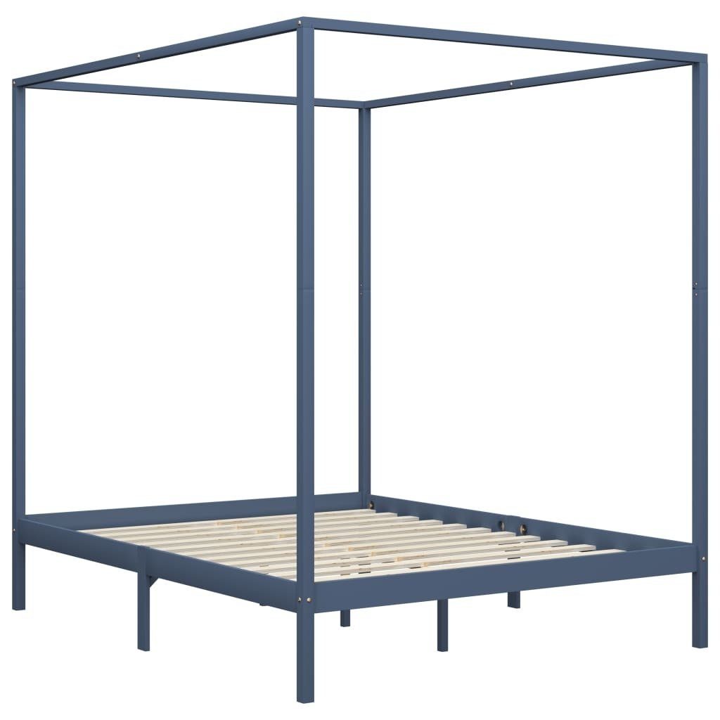 möbelando Himmelbett 299785 (LxBxH: 204x184x200 cm), aus Kiefer in Grau