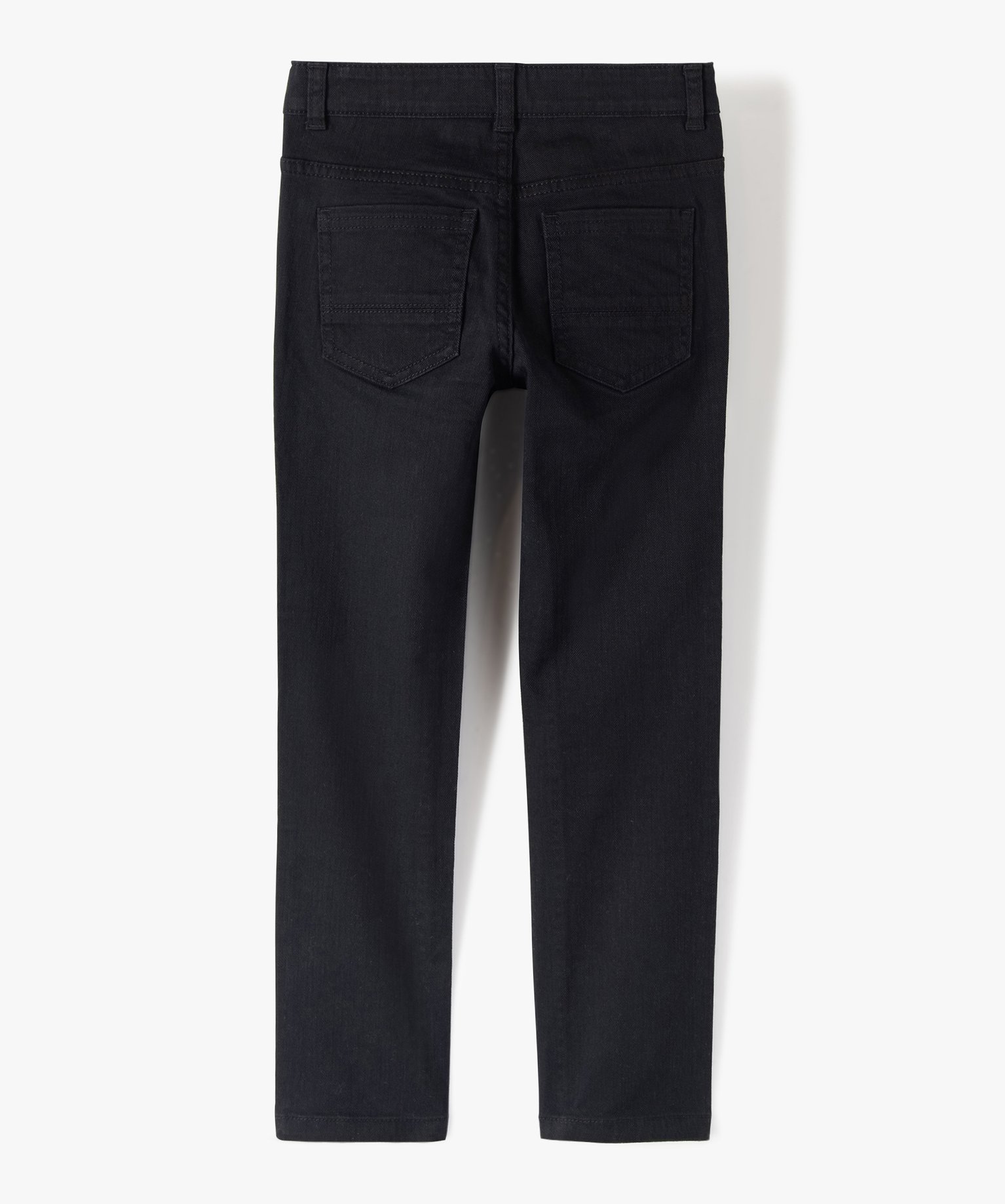 Pantalon Garçon uni coupe Slim extensible noir | GEMO