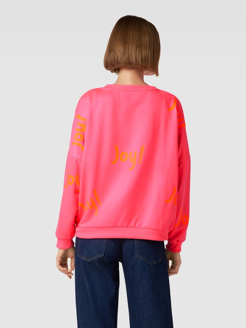 Sweatshirt mit Strasssteinbesatz Modell 'JOY' in pink