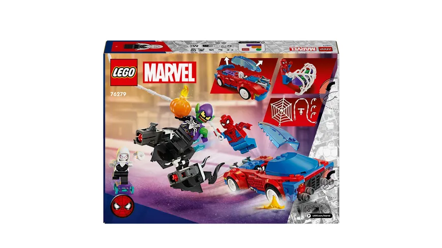 LEGO Marvel 76279 Spider-Mans Rennauto & Venom Green Goblin Spielzeug-Set