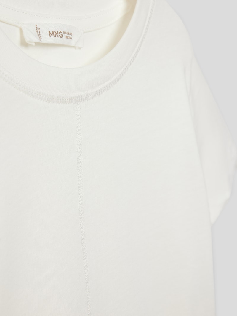 T-Shirt mit Strukturmuster in ecru