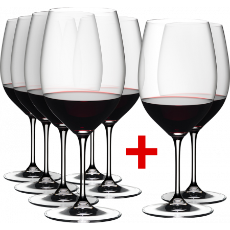 6 VERRES CABERNET/MERLOT + 2 VERRES OFFERTS - REF 7416/0 - GAMME VINUM - RIEDEL