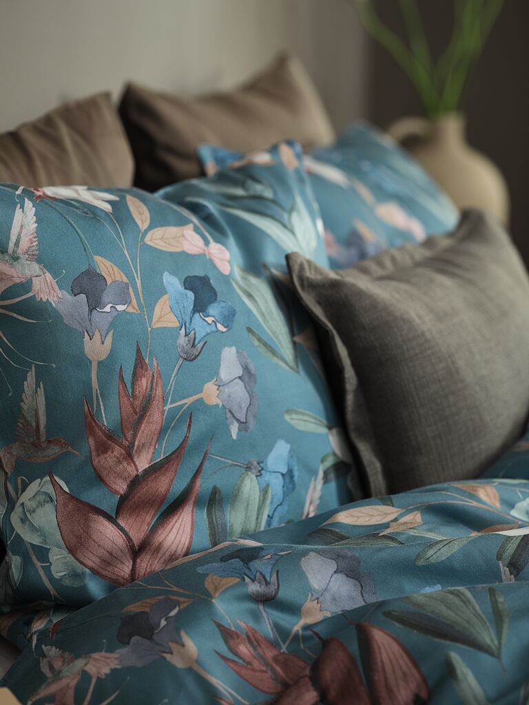 BERTHA plus BERTHA linge de lit en satin 140x200 bleu marine