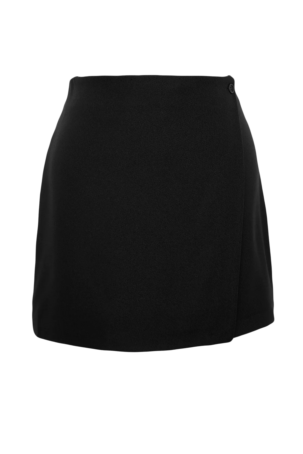Trendyol Curve  Schwarzer schlichter Shorts-Rock Finike gewebter Plus-Size-Rock TBBAW24AP00002