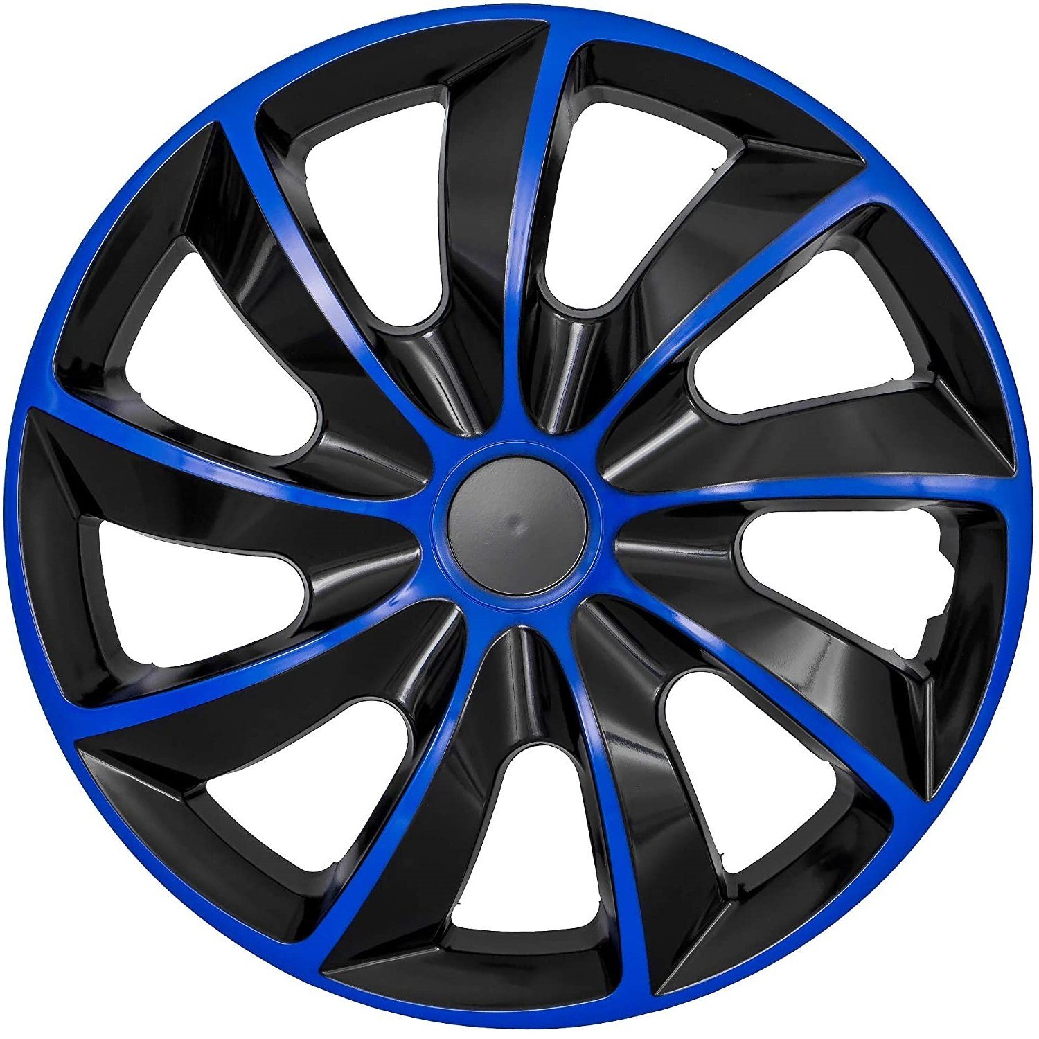 NRM Radkappen QUAD Bicolor, 14 in Zoll, Radzierblenden für Stahlfelgen Zweifarbige Radkappen Satz 4er Set 14