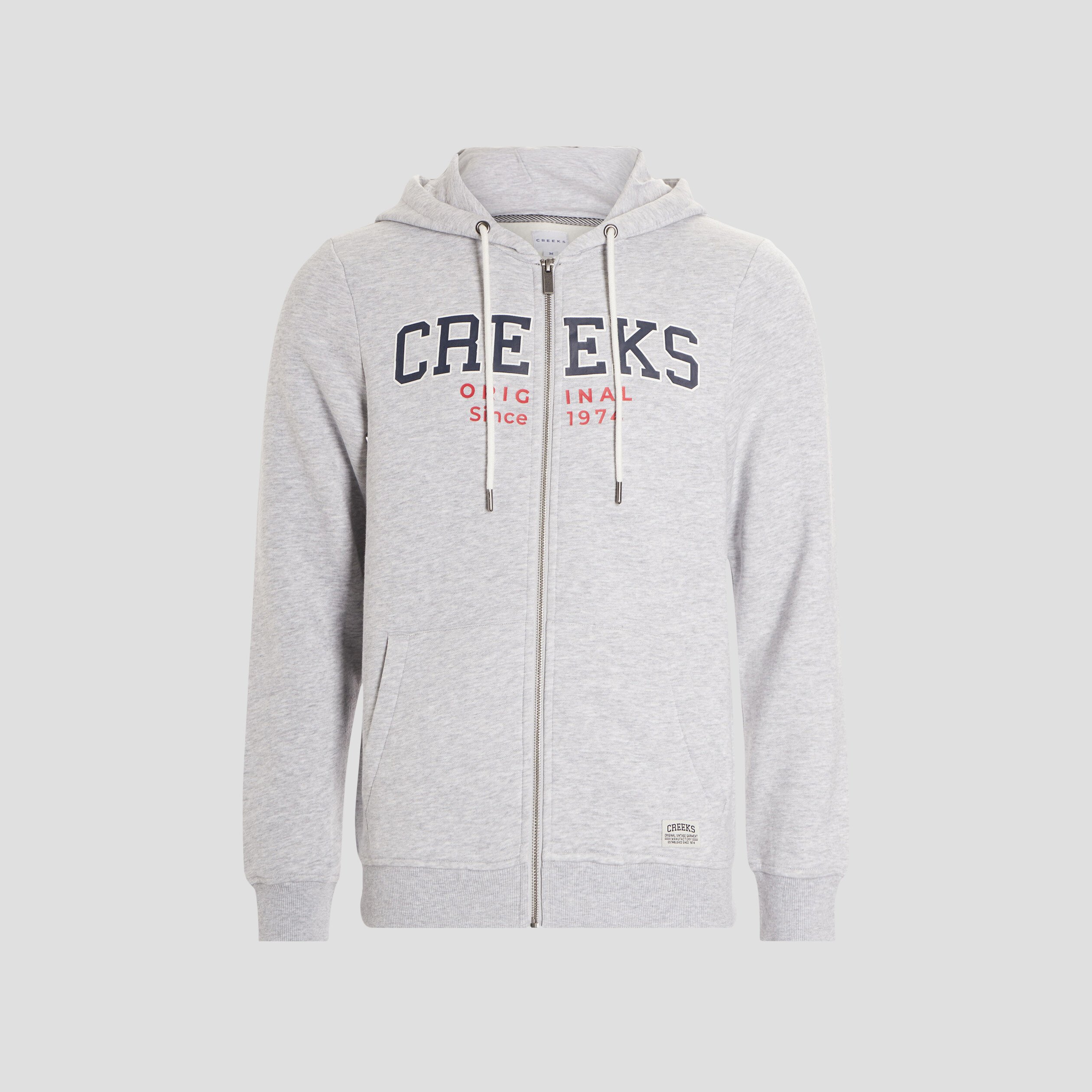Sweat zippé à capuche Creeks gris clair homme | La Halle