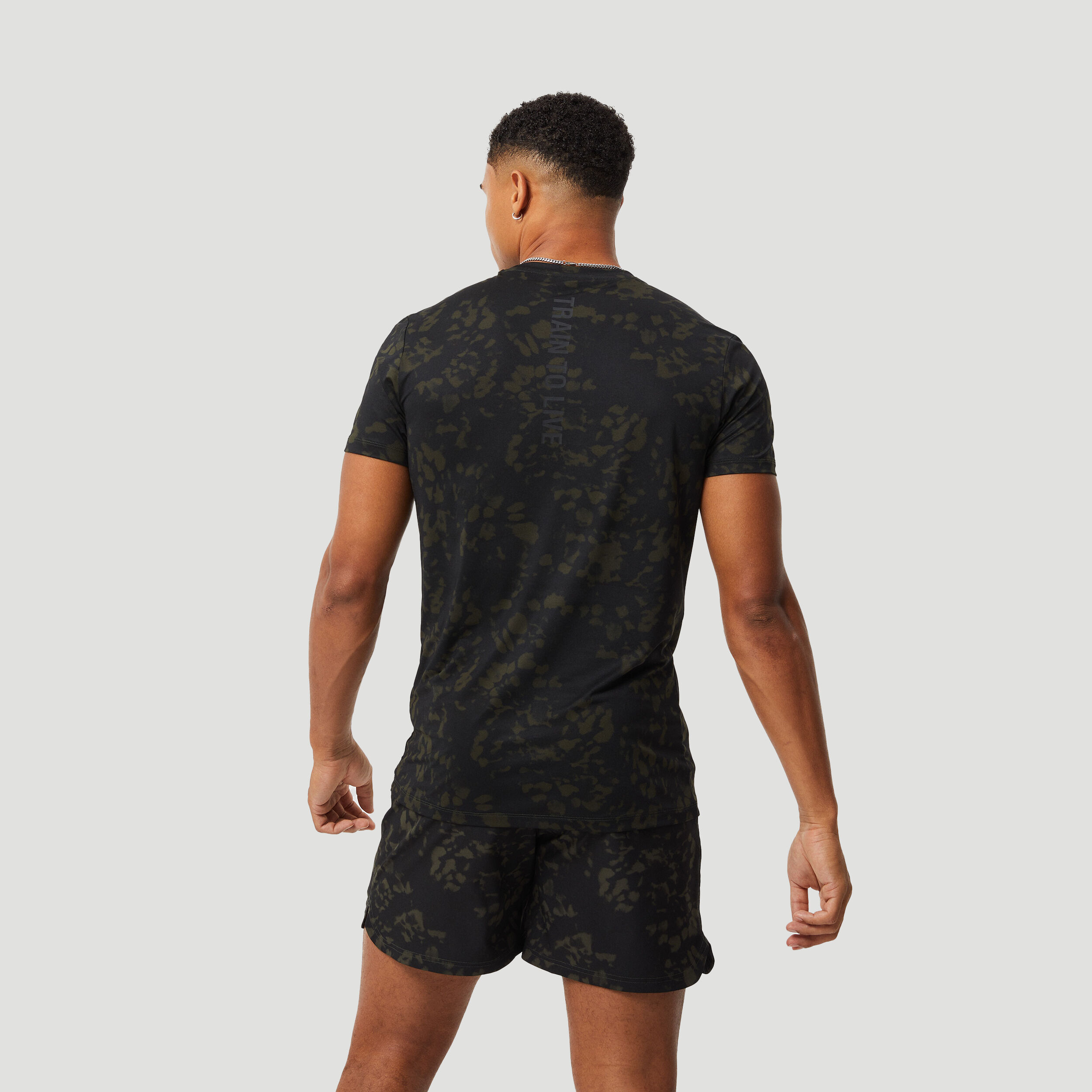 Allover Printed T-Shirt Herren - Schwarz