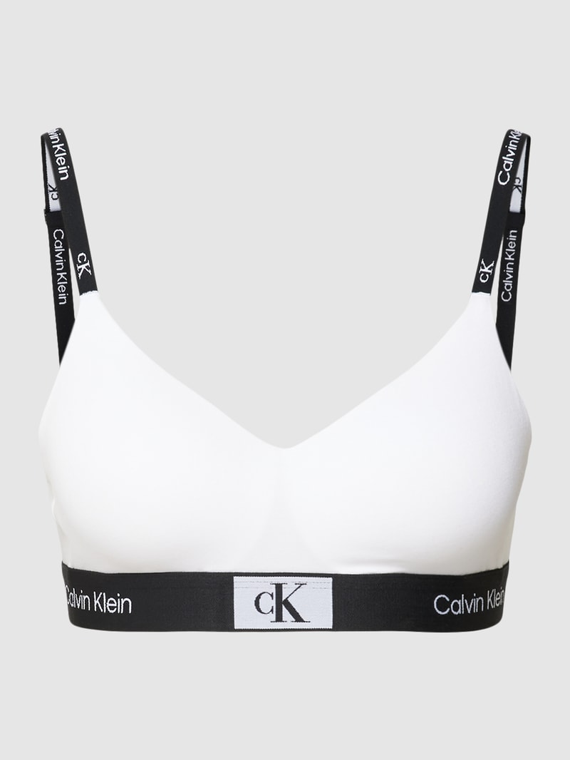Bralette mit elastischem Logo-Bund in weiß