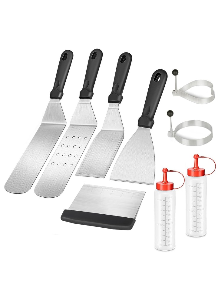 Intirilife 9-teiliges Grillbesteck Set Edelstahl in Silber - Schwarz günstig kaufen onesize