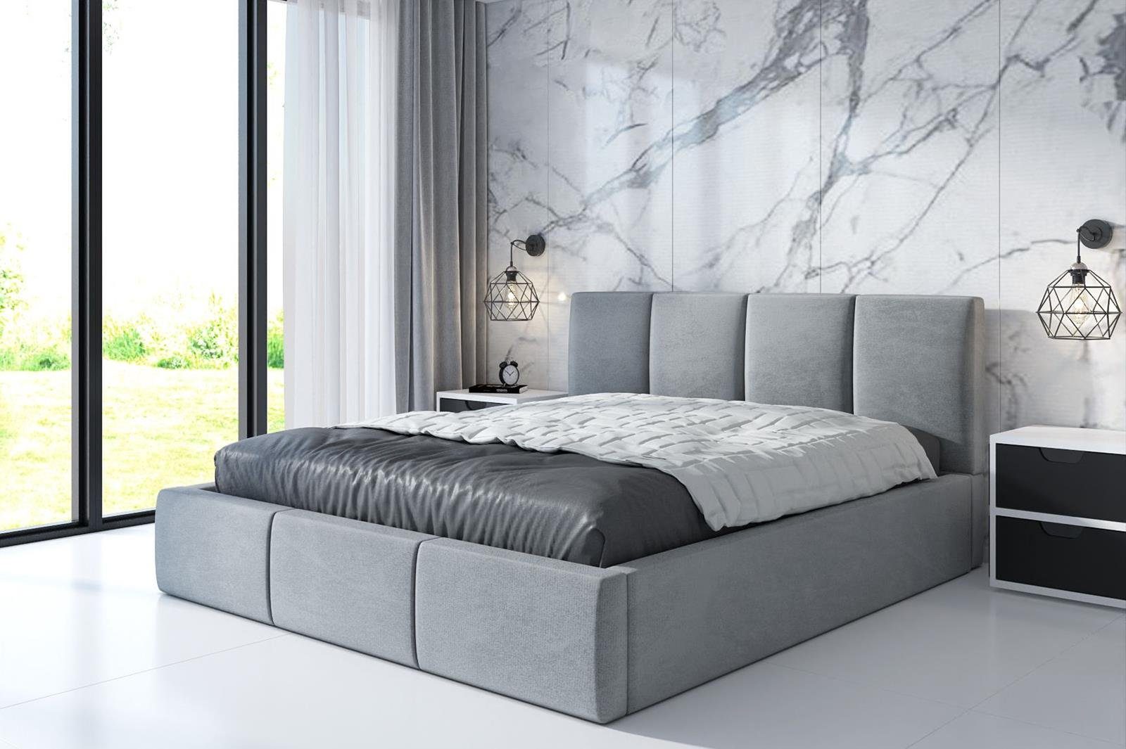 A&J MöbelLand GmbH Polsterbett ORINO mit Bettkasten und Lattenrost