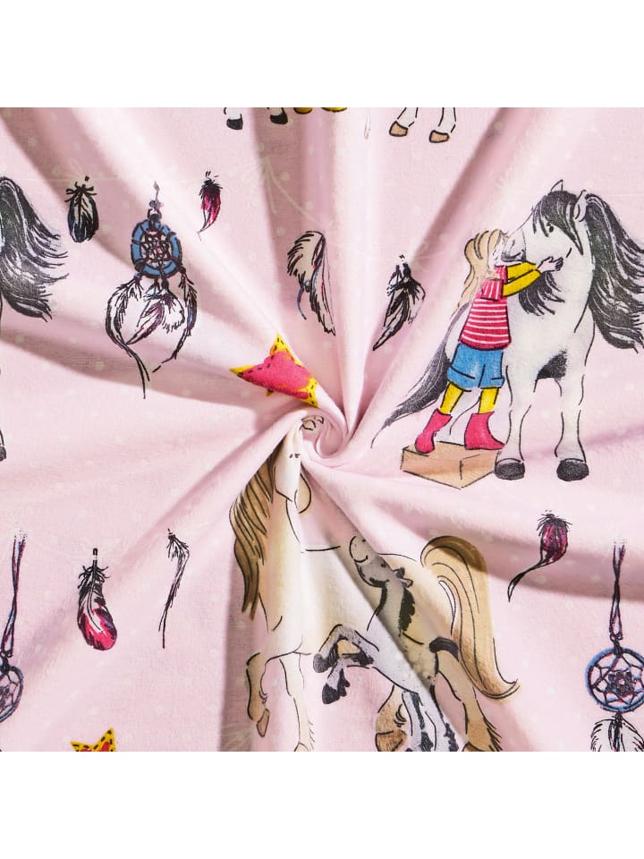 Erwin Müller Fein Biber Kinder-Bettwäsche in rosa günstig kaufen 100 x 135 cm   40 x 60 cm