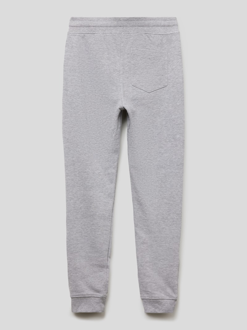 Sweatpants mit elastischem Bund in hellgrau meliert