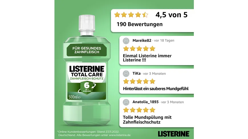 Listerine Mundspülung Total Care Zahnfleisch-Schutz 500 ml
